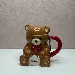 T.J.Maxx Brown Bear Mug with Red Handle